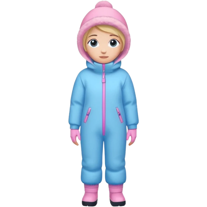 Blue and pink pastel snow suit emoji