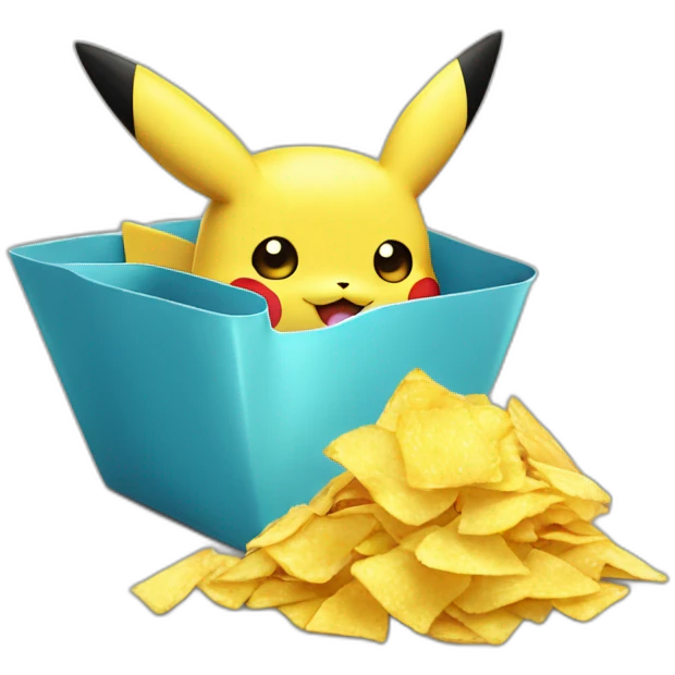 Pikachu qui mange des chips emoji