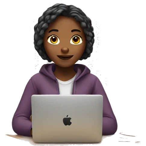 Apple emoji girl studying emoji