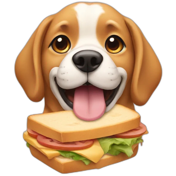 Dog eating a sandwich emoji
