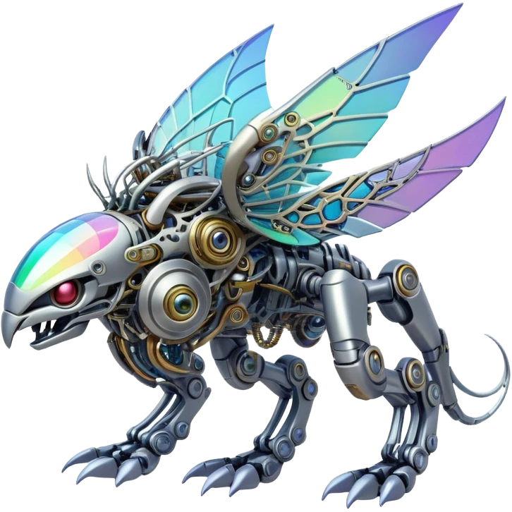 Mechanical cybernetic complex iridescent aesthetic-scenery-Fakémon-creature emoji
