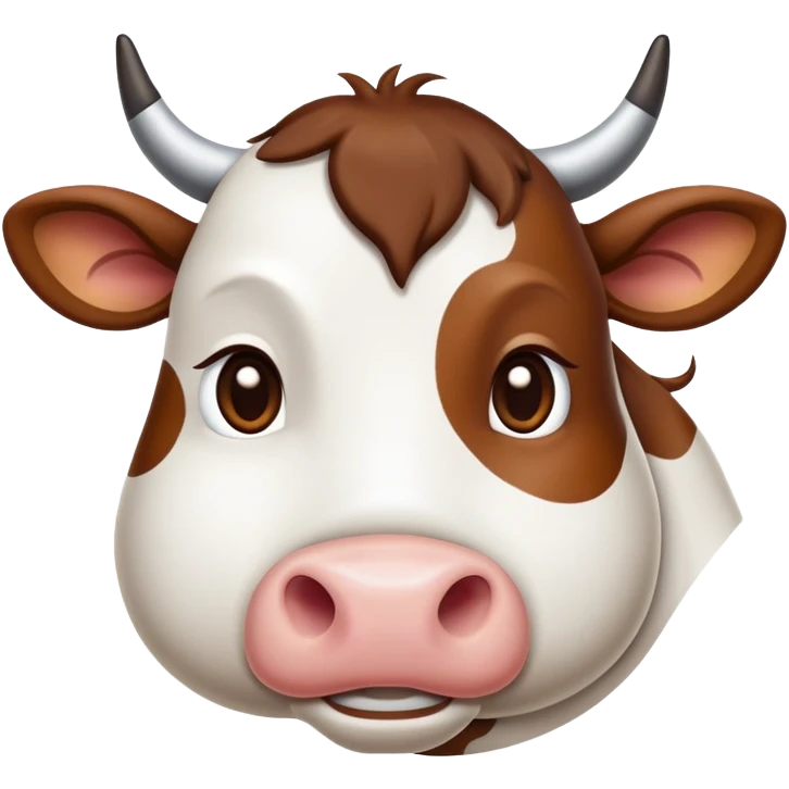 cinematic-noble-brown-and-white-cow-portrait-emoji,-poised-and-regal,-with-a-large,-sturdy-build-and-a-beautifully-patterned-hide-of-rich-brown-accented-by-crisp-white-patches,-deep-set-soulful-brown-eyes,-simplified-yet-sharp-and-sophisticated emoji