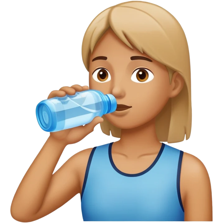 person drinking from water bottle emoji