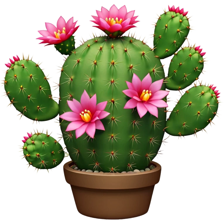 Cactus avec des fleurs emoji