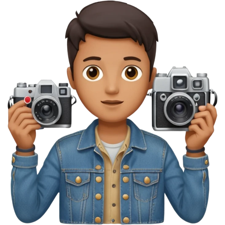Photographer with vintage film camera emoji