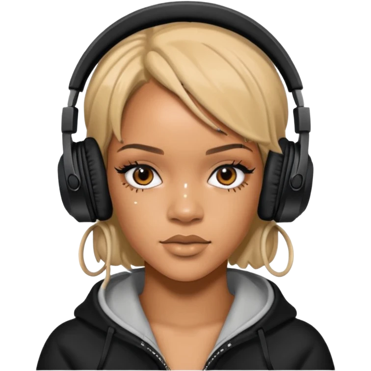rihanna Black Headphones emoji