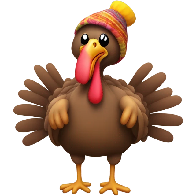 Sleepy turkey with a pajama hat emoji