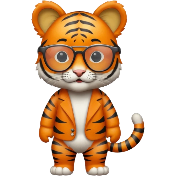 Orange Tiger cub with cool glasses., standing
 emoji