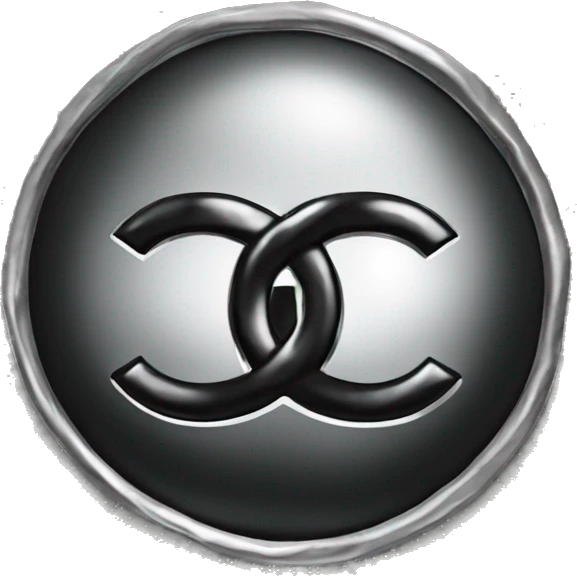 Chanel black leather and Silver Logo emoji