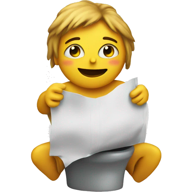 sitting on the toilet reading a newspaper emoji