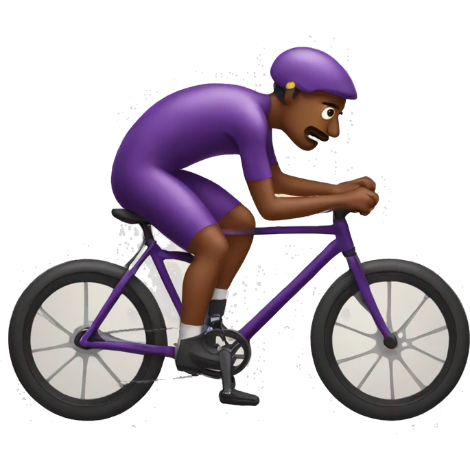 Cycling on a eggplant emoji