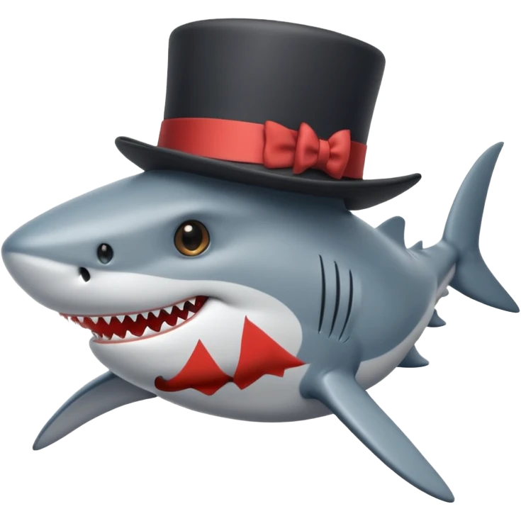 Shark with a top hat emoji