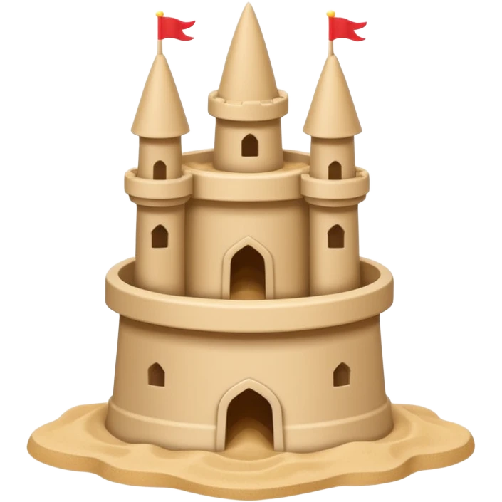 Bucket-shaped sand castle, made with an upside-down pail mold emoji