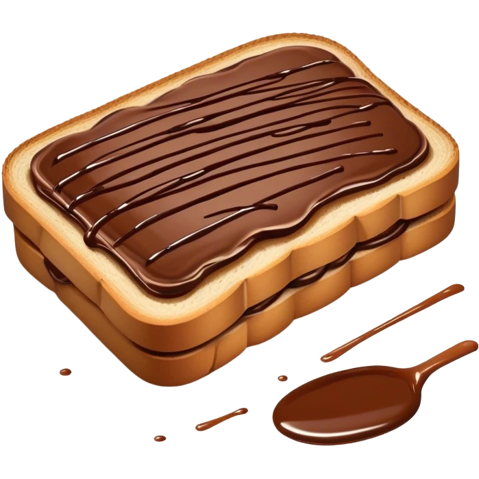 slice of bread with with a squeeze of nutella sauce on top emoji