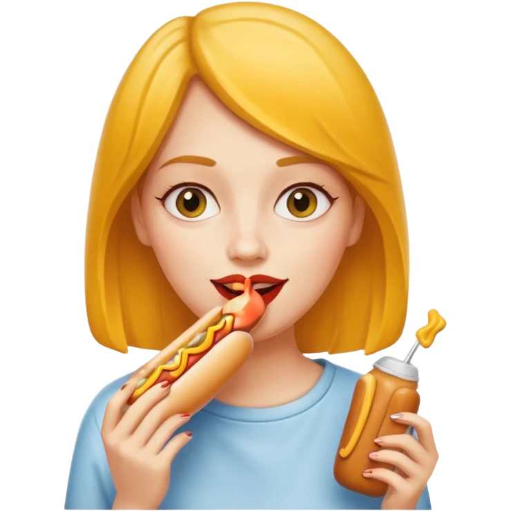 woman eating hot dog  emoji