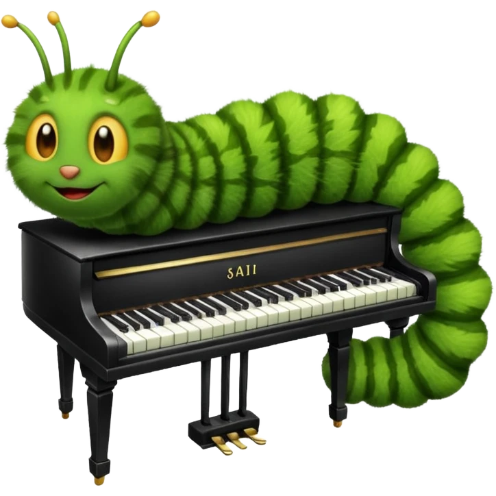 A caterpillar playing the piano  emoji