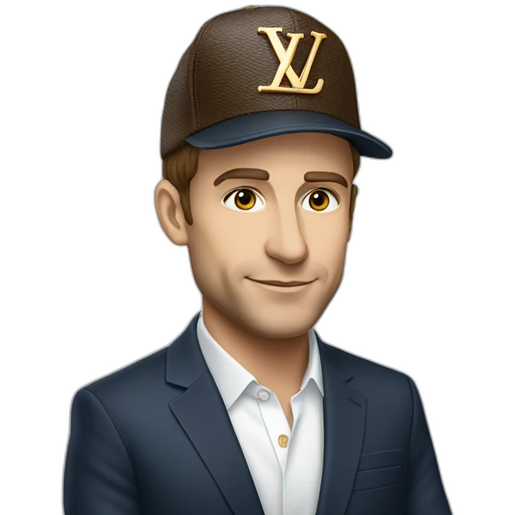 macron with a louis vuitton cap emoji