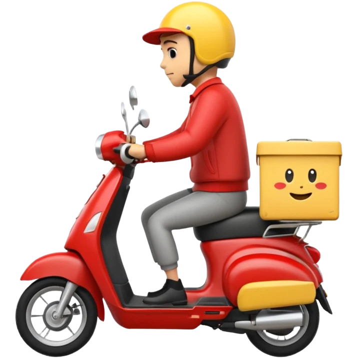 an animated emoji of a food delivery scooter whizzing past fast emoji