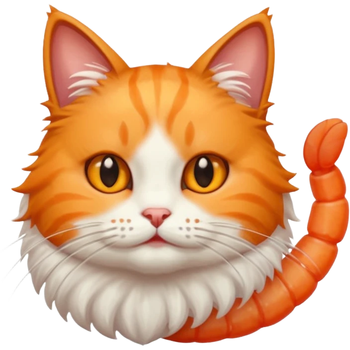 A un gato con cuerpo de gamba emoji