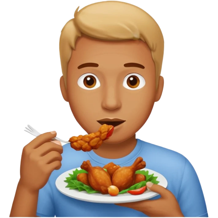 Guy eating wings emoji