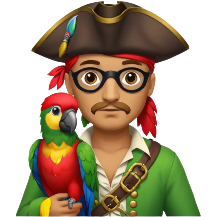 pirate and parrot emoji