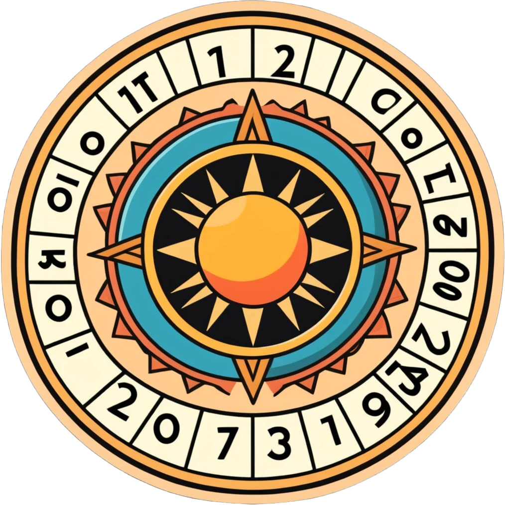 Toltec sun stone calendar emoji