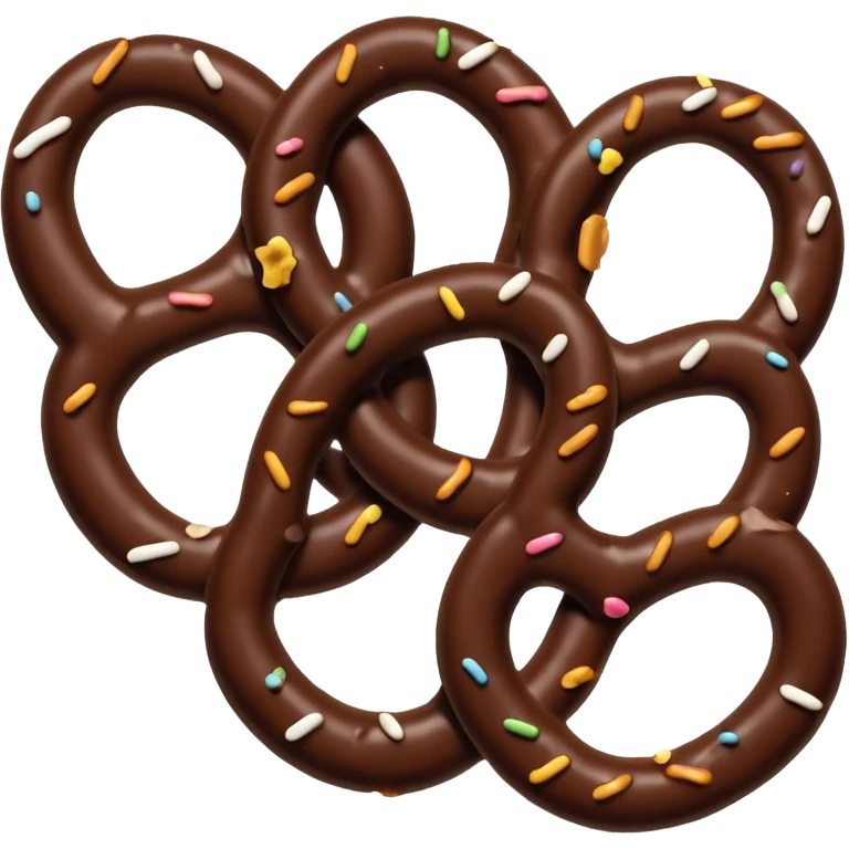  chocolate dipped pretzels with dark chocolate drizzle  emoji