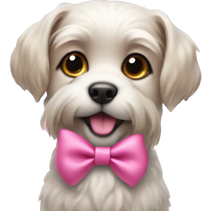 Dog with a pink bow emoji