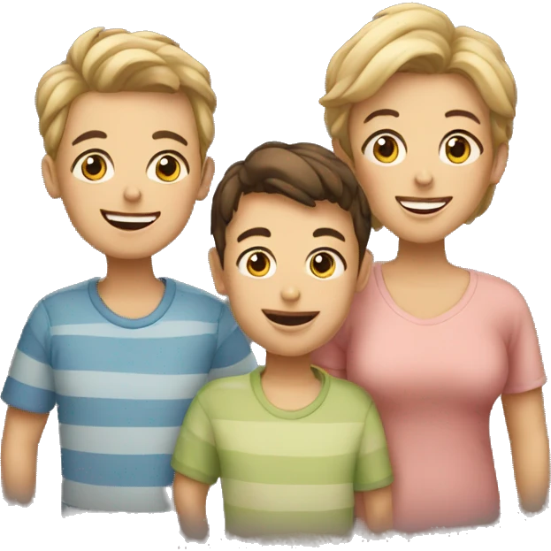 Three boys and mum emoji