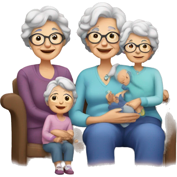 Granny with family emoji