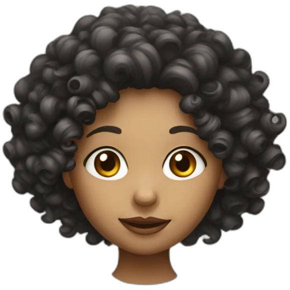 Curly hair girl with big nose emoji