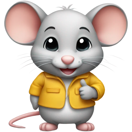 Cute mouse job done, thumb up emoji