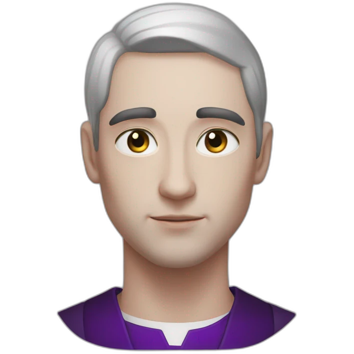violet eyes pale handsome man short black hair priest emoji