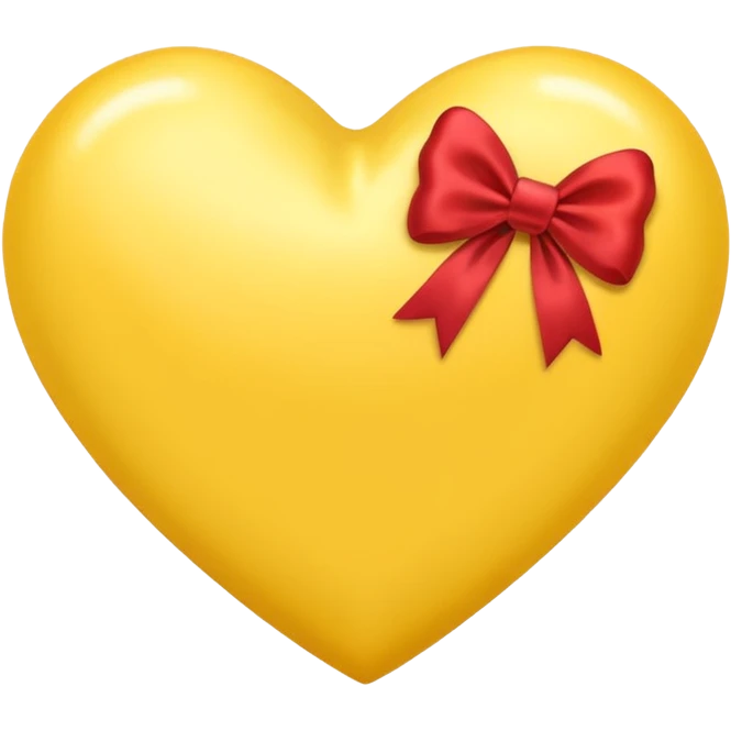 light yellow heart with a little bow at the top right corner  emoji