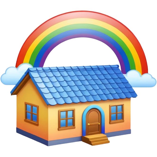Regenbogen über Dach  emoji