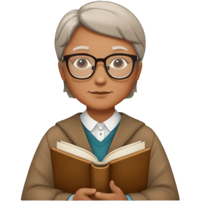 middle aged, The wise librarian emoji