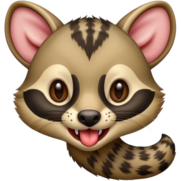 civet shows yummy face with long tongue emoji