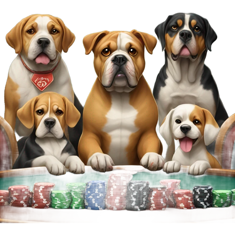 Dogs playing poker emoji
