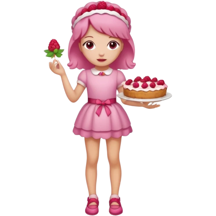 Raspberry torte human full body and legs girl with a raspberry barrette on her head emoji