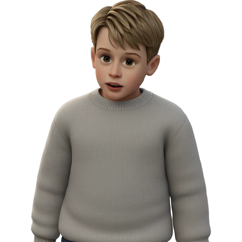 boy in white sweater outdoors emoji