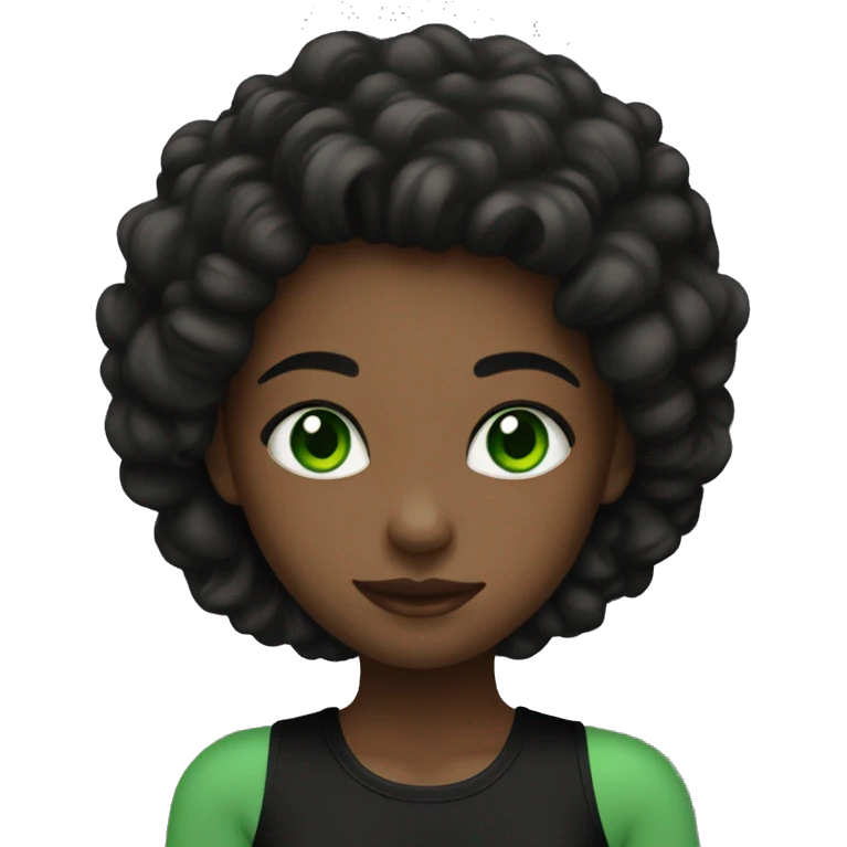 girl in black tank top with green eyes emoji