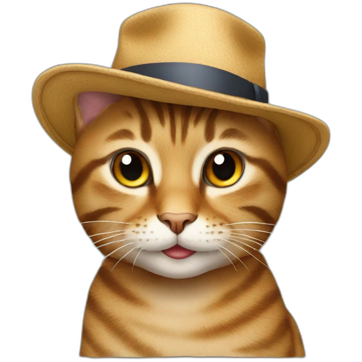 tabby cat with a hat emoji
