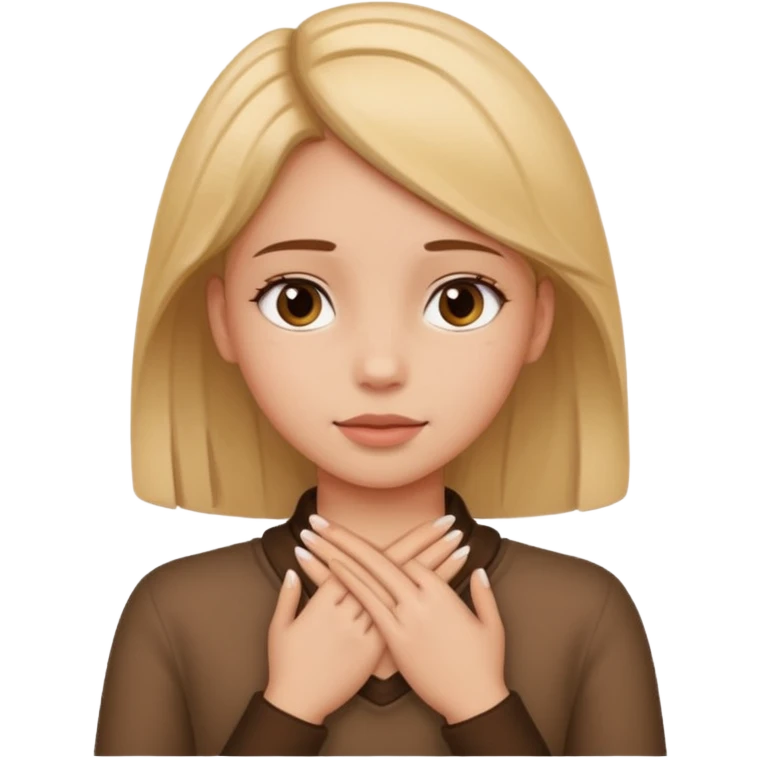 Girl with hands around neck emoji