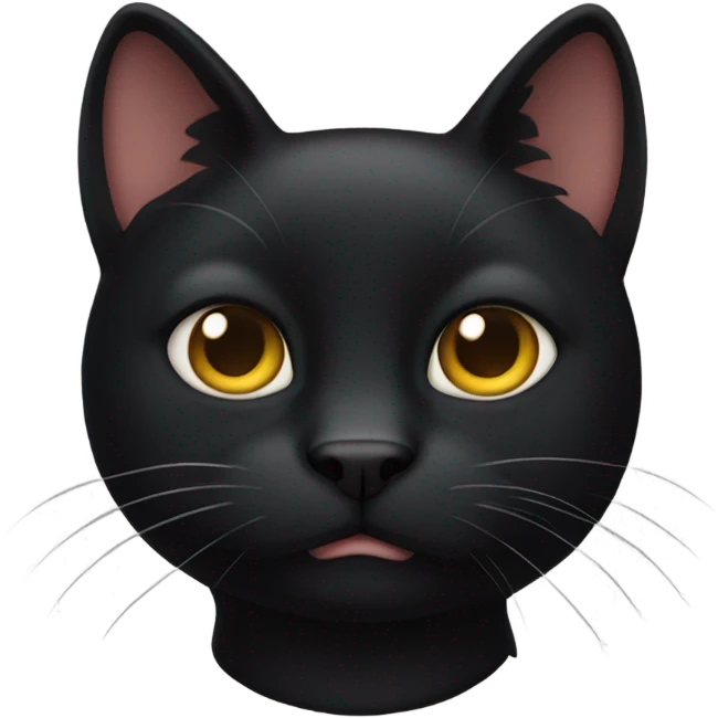 a black cat with bent ears emoji