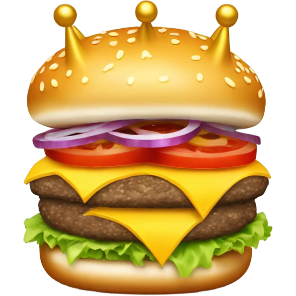 Hamburger wearing a crown emoji