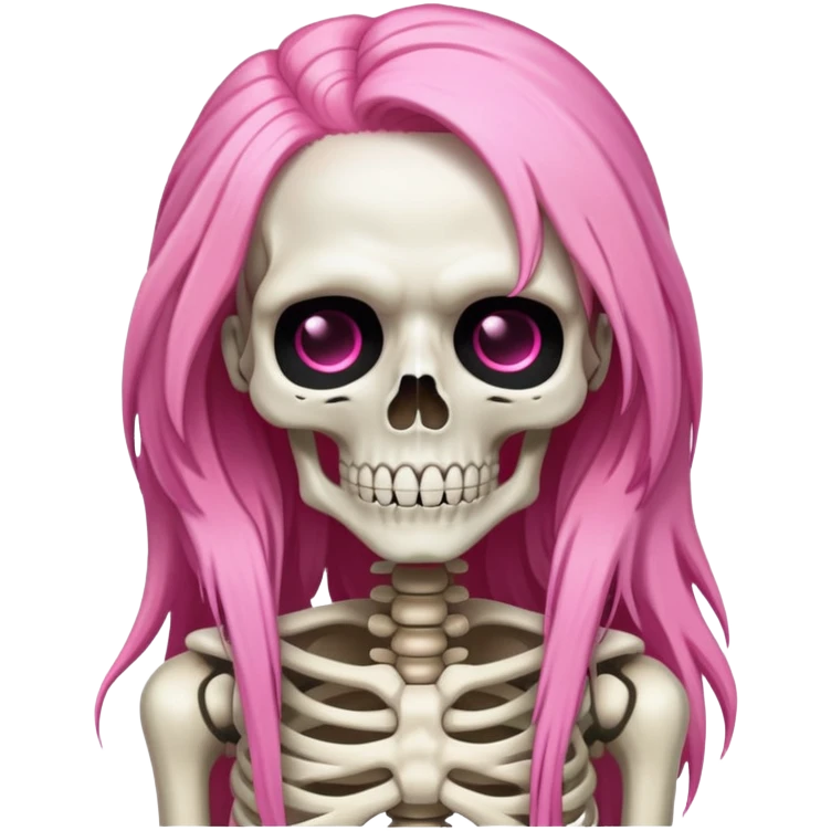 long pink hair skeleton emoji