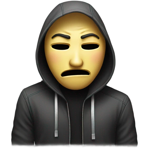 Anonymous hacker crying emoji