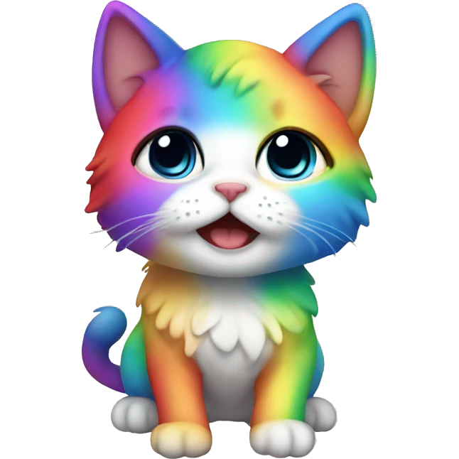 rainbow chibi cat emoji