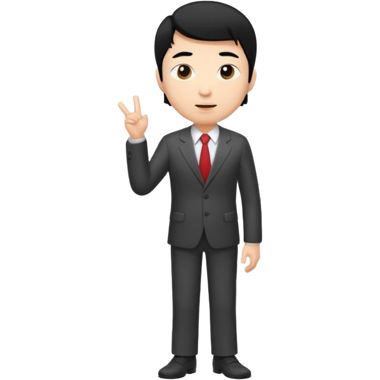 one tall, lean, business man talking, black hair, asian emoji