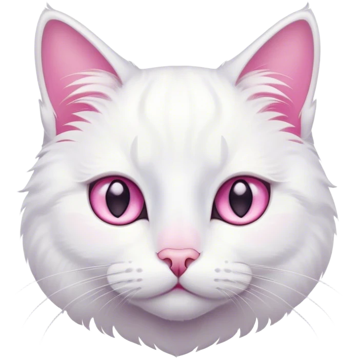 White cat-pink whiskers emoji